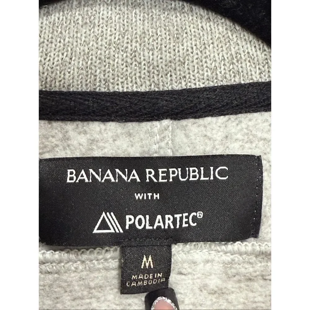 Banana Republic gray quarter zip sweater M